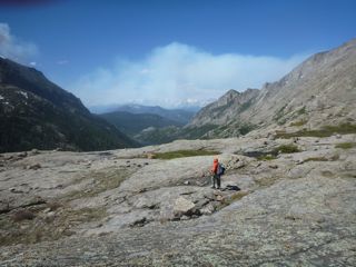 heading down from glacier gorge