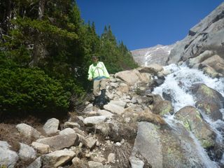 heading down from glacier gorge